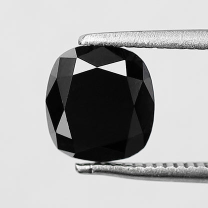 1.79 CT Oval Shape Loose Black Diamond, Natural Treated Diamond, 7.30 MM Ethical Stone for Engagement Ring