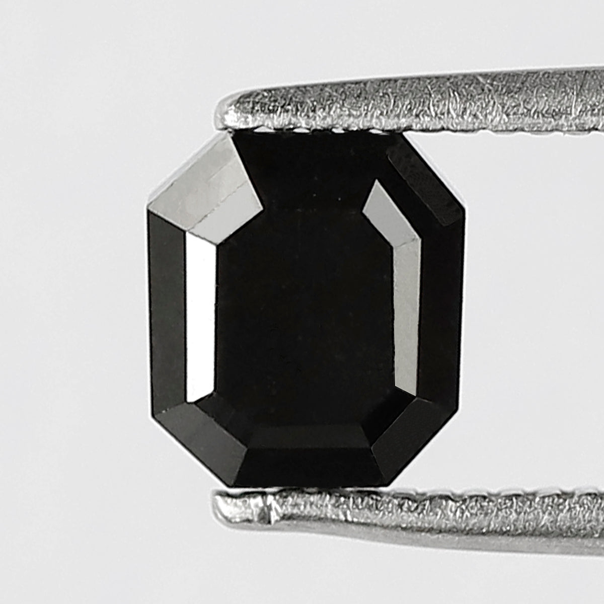 Emerald Shape Natural Black Diamond 1.32 CT, 6.10 mm Treated Loose Diamond for Proposal Ring and Fine Jewelry Making