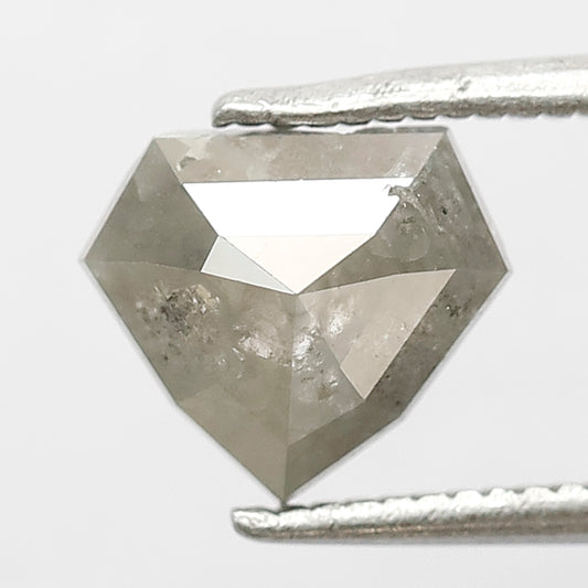 1.30 CT Geometric Shape Salt and Pepper Diamond, 7 x 8 mm Natural Gray Black Ethical Loose Diamond for Wedding Band Ring