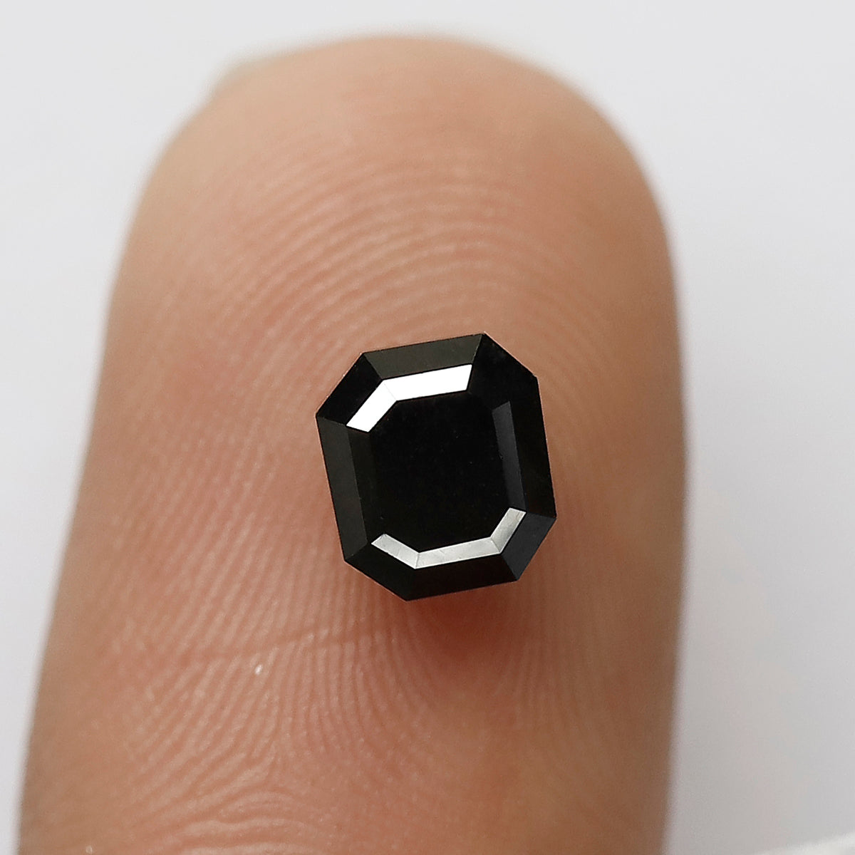 Emerald Shape Natural Black Diamond 1.32 CT, 6.10 mm Treated Loose Diamond for Proposal Ring and Fine Jewelry Making
