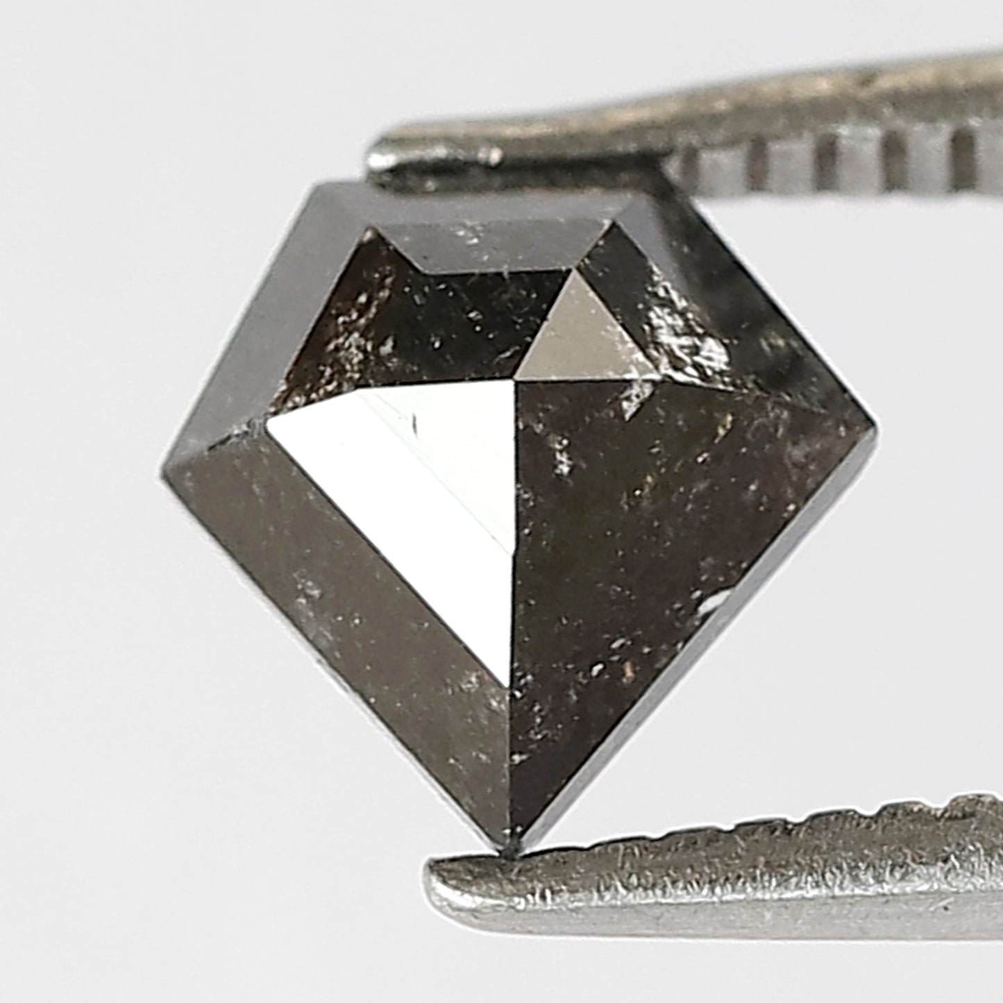 Pentagon Shape 0.85 CT Salt and Pepper Diamond, 6.60 mm Natural Gray Black Ethical Loose Diamond for Unique Wedding Band Design
