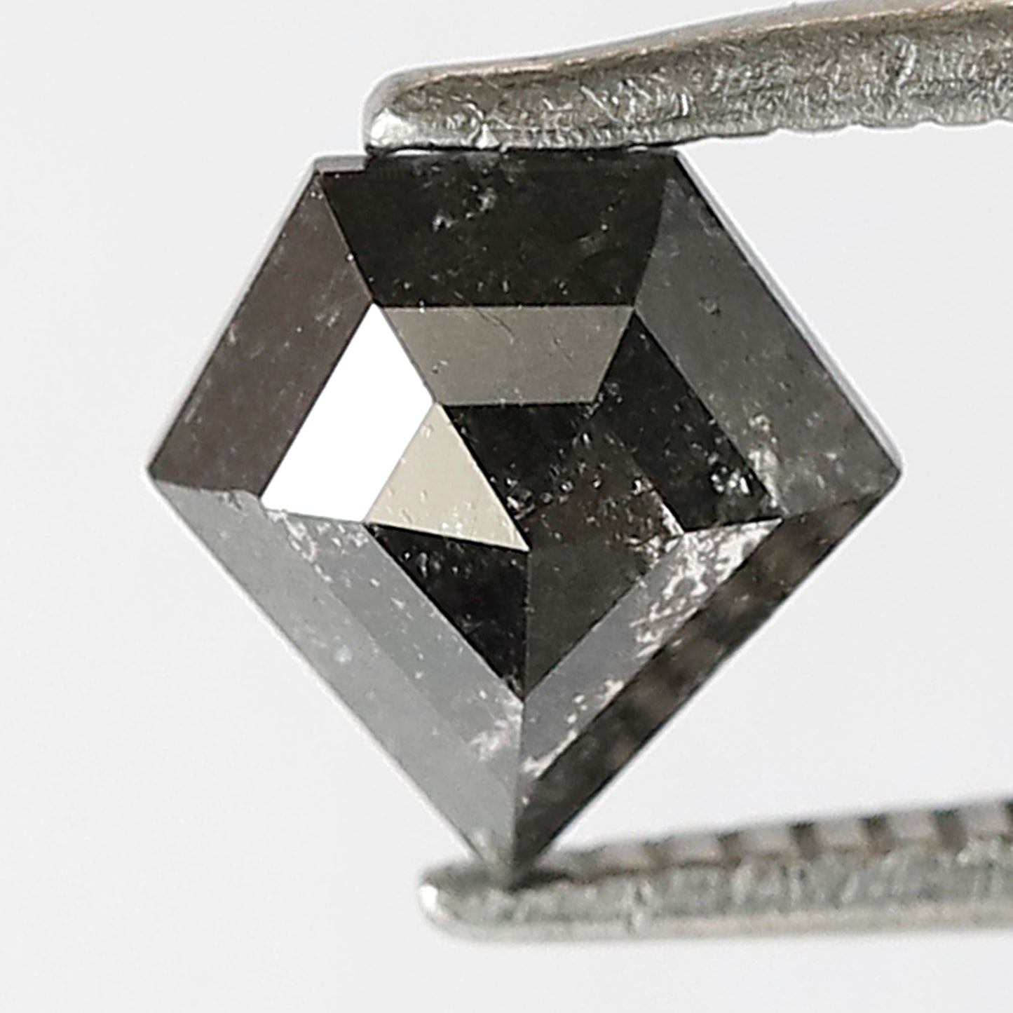 Pentagon Shape 0.85 CT Salt and Pepper Diamond, 6.60 mm Natural Gray Black Ethical Loose Diamond for Unique Wedding Band Design