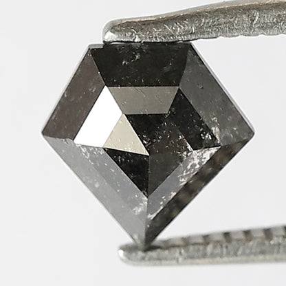 Pentagon Shape 0.85 CT Salt and Pepper Diamond, 6.60 mm Natural Gray Black Ethical Loose Diamond for Unique Wedding Band Design