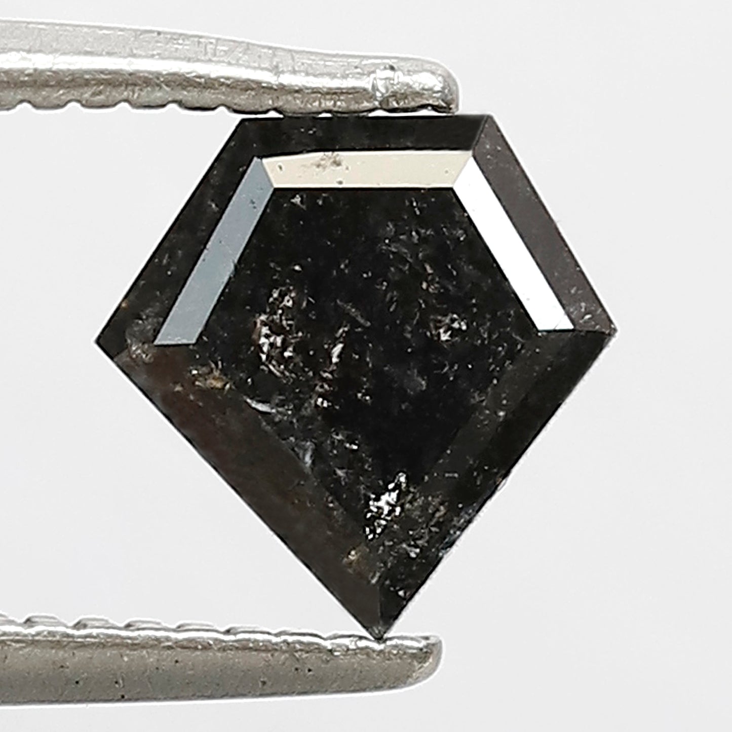 Pentagon Shape 0.85 CT Salt and Pepper Diamond, 6.60 mm Natural Gray Black Ethical Loose Diamond for Unique Wedding Band Design