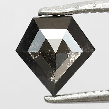 Pentagon Shape 0.85 CT Salt and Pepper Diamond, 6.60 mm Natural Gray Black Ethical Loose Diamond for Unique Wedding Band Design