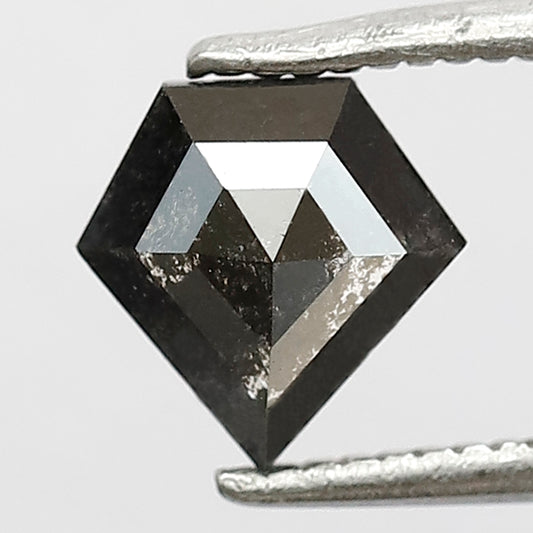 Pentagon Shape 0.85 CT Salt and Pepper Diamond, 6.60 mm Natural Gray Black Ethical Loose Diamond for Unique Wedding Band Design