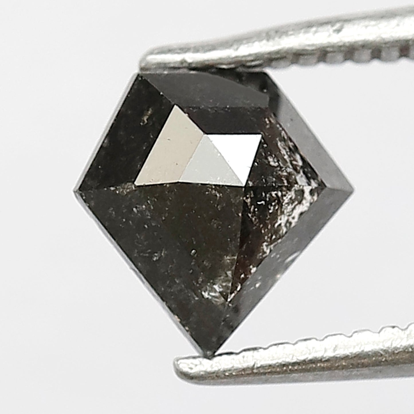 Pentagon Shape 0.85 CT Salt and Pepper Diamond, 6.60 mm Natural Gray Black Ethical Loose Diamond for Unique Wedding Band Design