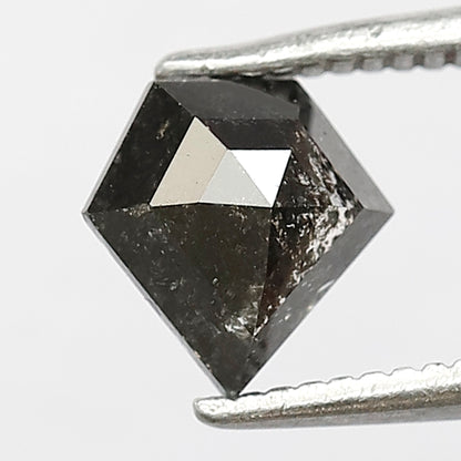 Pentagon Shape 0.85 CT Salt and Pepper Diamond, 6.60 mm Natural Gray Black Ethical Loose Diamond for Unique Wedding Band Design