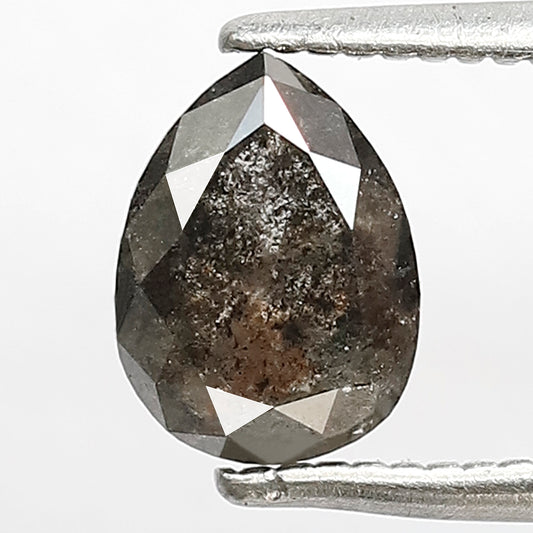 1.04 CT Natura Pear Shape Loose Diamond, 7.10 MM Earth Mined Salt and Pepper Diamond For Promise Ring