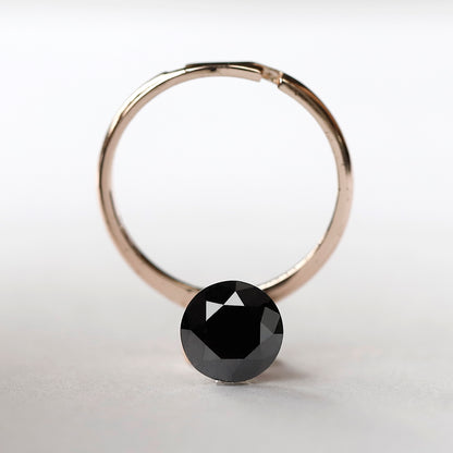 2.24 CT Round Brilliant Cut Loose Diamond, Natural Treated Black Ethical Diamond, 8 MM Diamond for Anniversary Ring