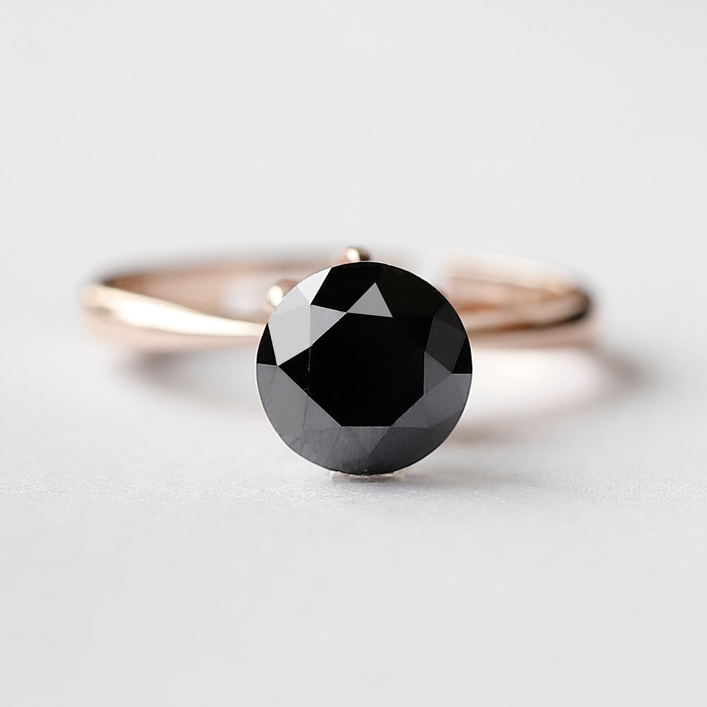 2.24 CT Round Brilliant Cut Loose Diamond, Natural Treated Black Ethical Diamond, 8 MM Diamond for Anniversary Ring