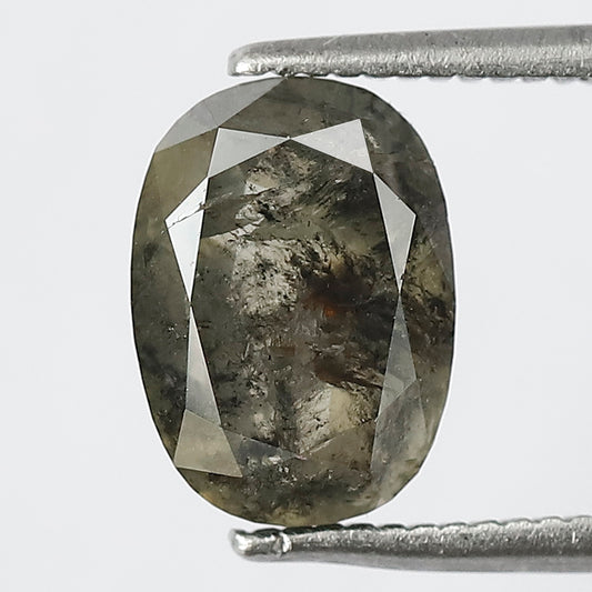 2.60 Ct Natural Greenish Gray Salt & Pepper Diamond | 9.2 mm Conflict Free Loose Diamond