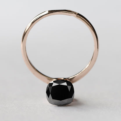 1.79 CT Oval Shape Loose Black Diamond, Natural Treated Diamond, 7.30 MM Ethical Stone for Engagement Ring