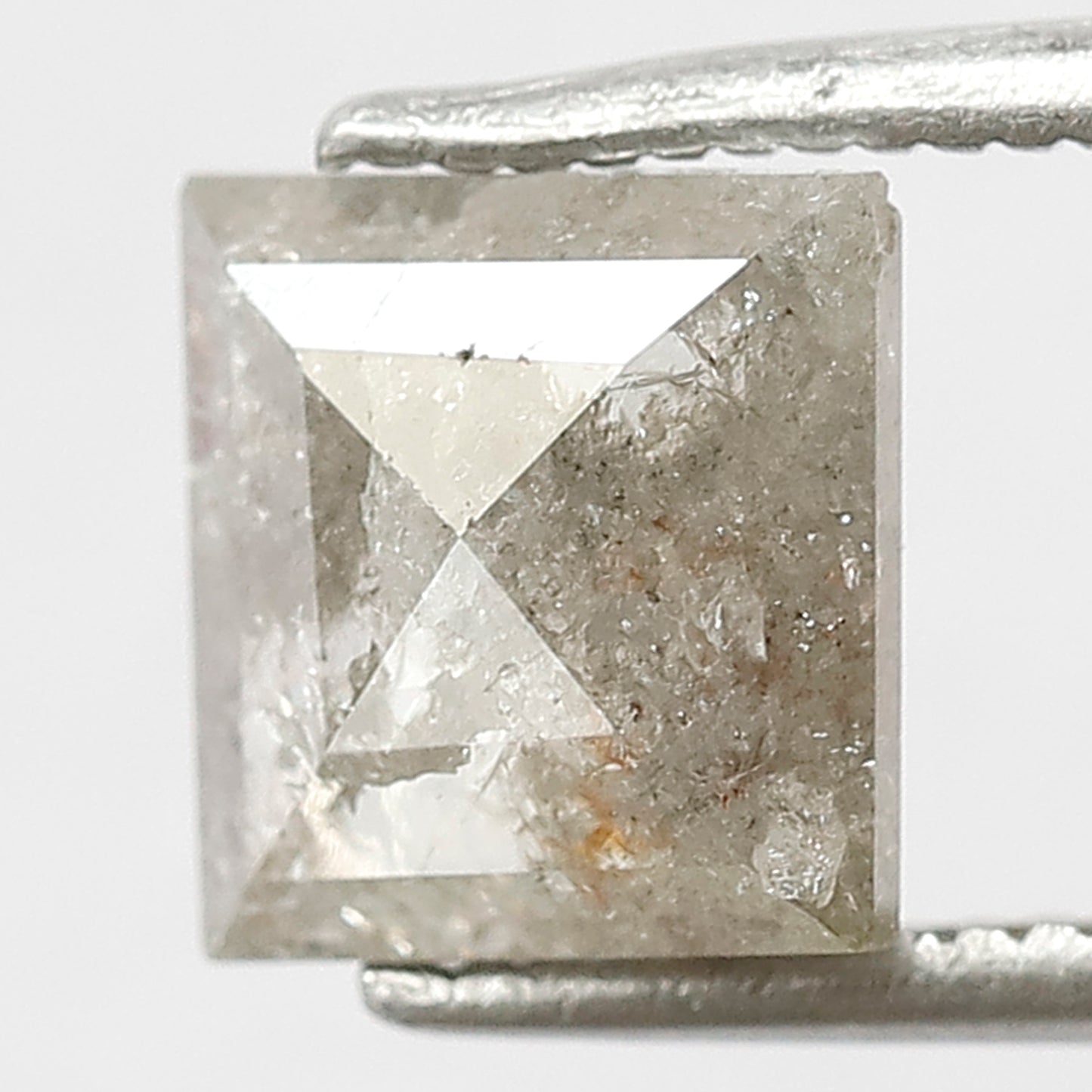 1.57 CT Square cut Loose Diamond, Natural 7.10 mm Salt and Pepper Ethical Diamond