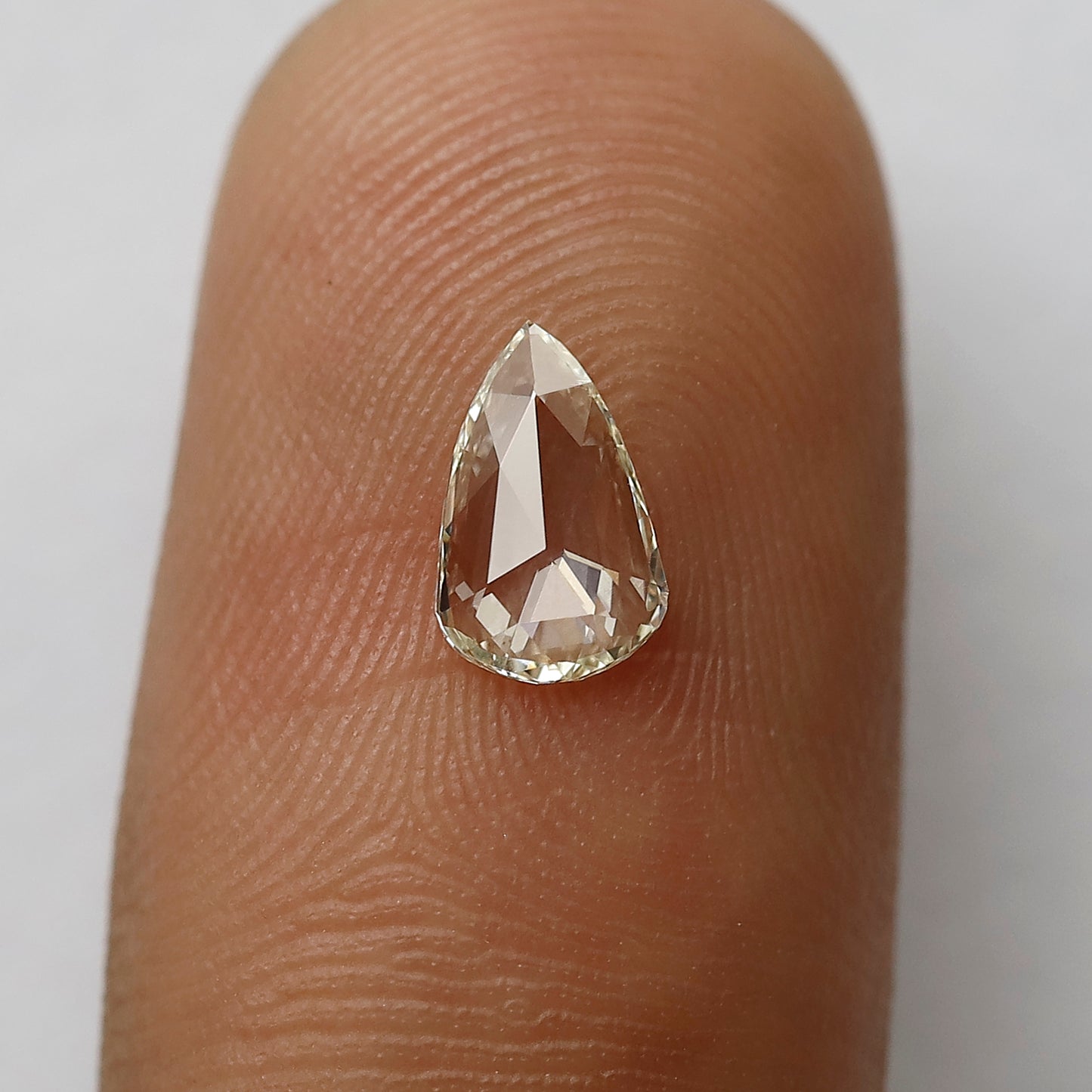 0.33 CT 7 MM Pear Shape Rose Cut Loose Natural JK Color VS Clarity Diamond Gift For Her