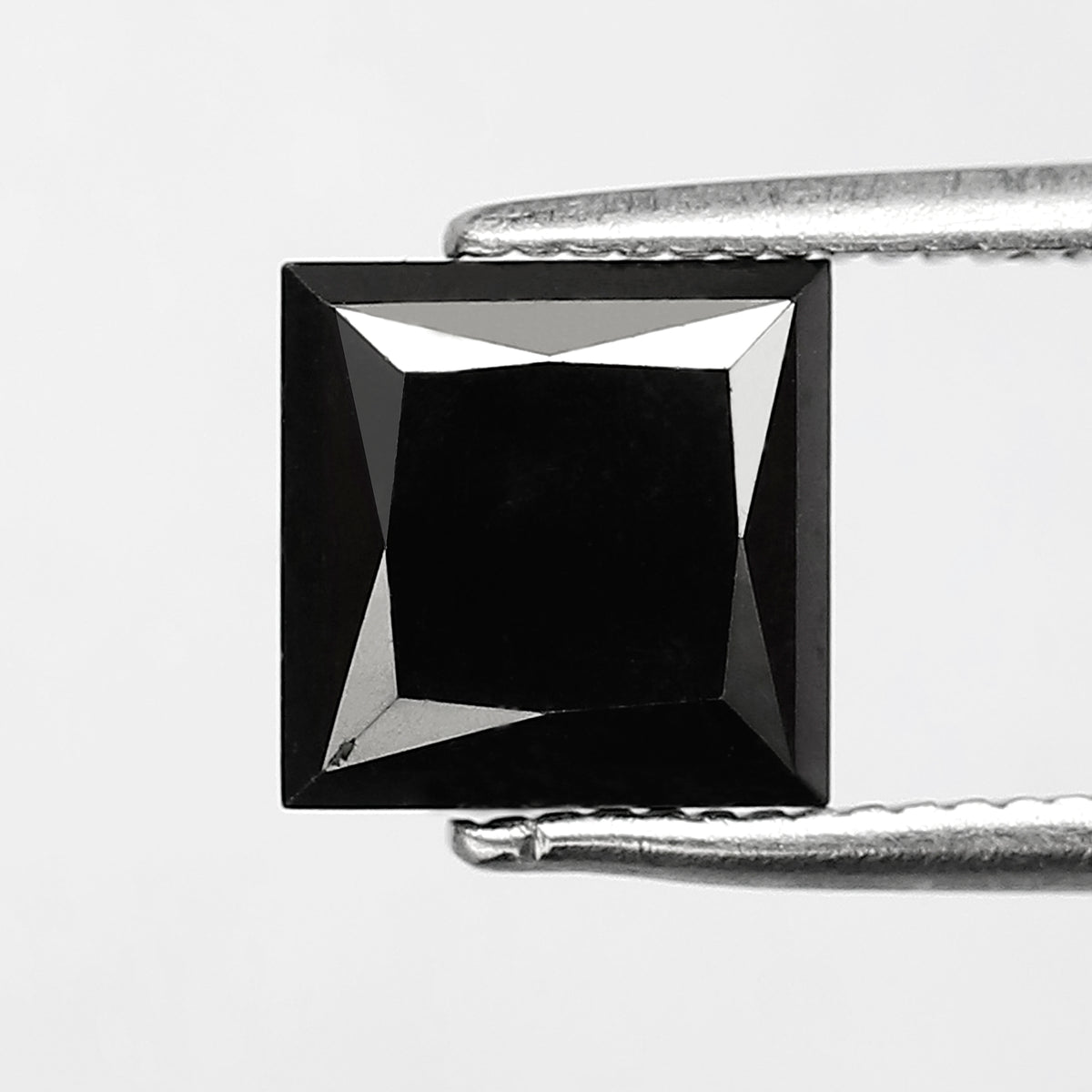 2.32 CT Princess Cut Loose Diamond, Natural Treated Black Diamond for Custom Bridal Ring Making