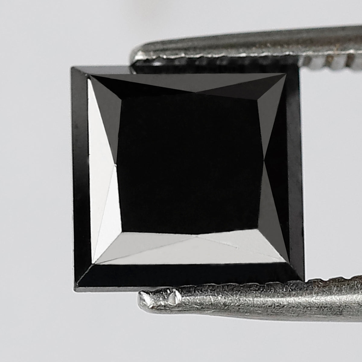 2.32 CT Princess Cut Loose Diamond, Natural Treated Black Diamond for Custom Bridal Ring Making