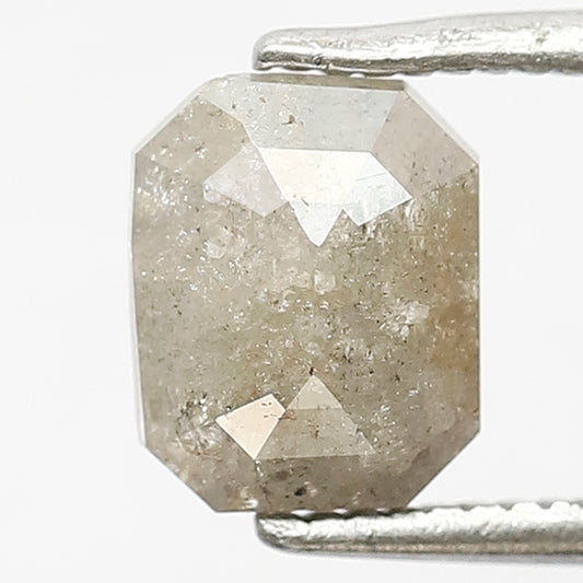 Emerald Shape 1.10 CT Salt and Pepper Diamond, Natural Gray Black Loose Earth Mined Diamond for Unique Proposal Ring