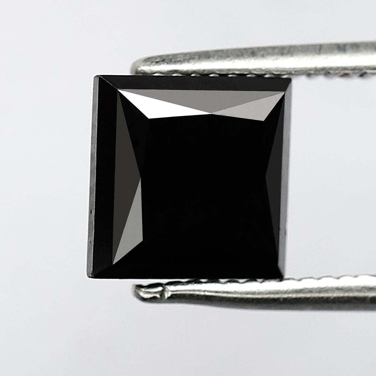2.32 CT Princess Cut Loose Diamond, Natural Treated Black Diamond for Custom Bridal Ring Making