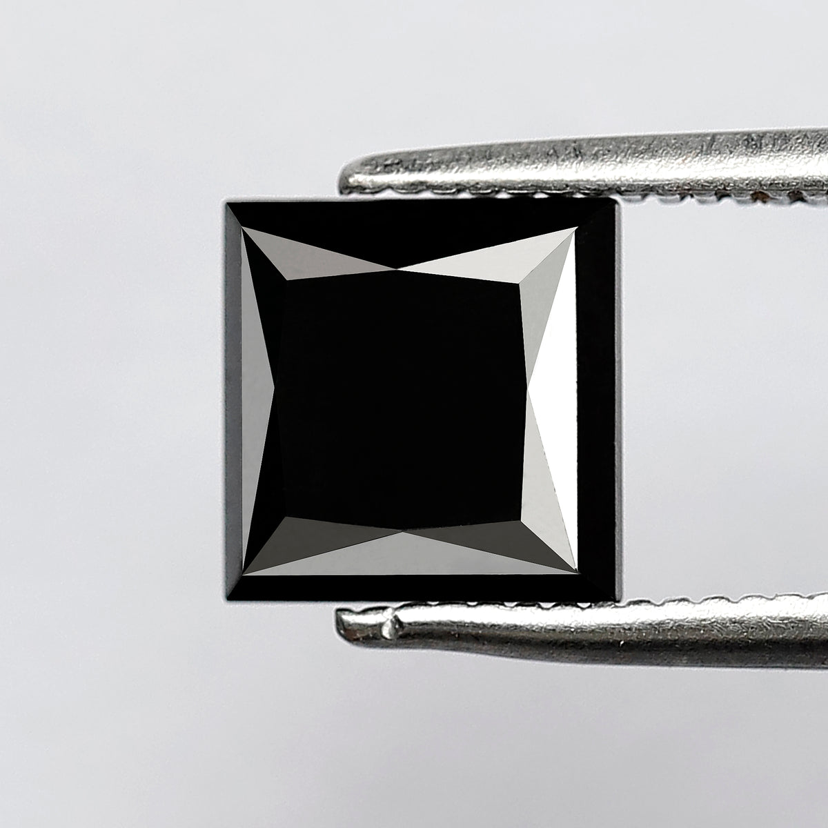 2.32 CT Princess Cut Loose Diamond, Natural Treated Black Diamond for Custom Bridal Ring Making