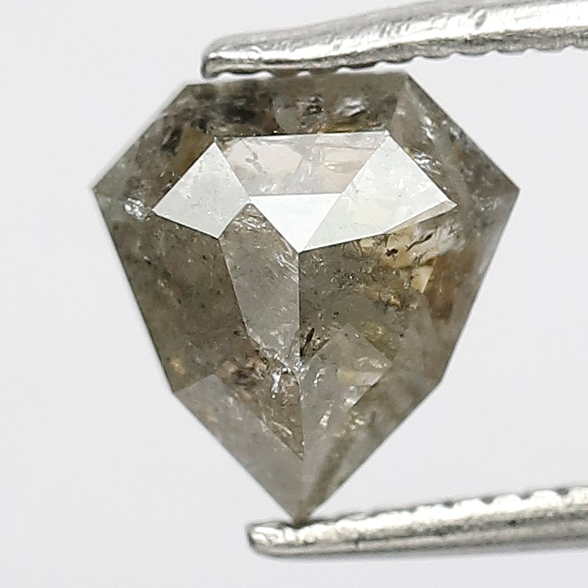 1.56 CT Modified cut Salt and Pepper Diamond, Natural Gray Black Loose Conflict Free Diamond