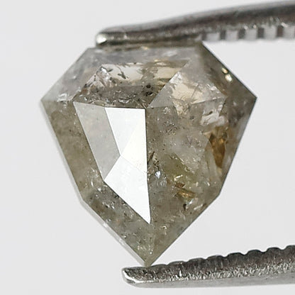 1.56 CT Modified cut Salt and Pepper Diamond, Natural Gray Black Loose Conflict Free Diamond
