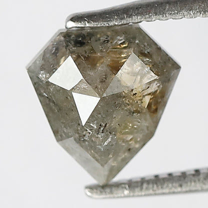 1.56 CT Modified cut Salt and Pepper Diamond, Natural Gray Black Loose Conflict Free Diamond