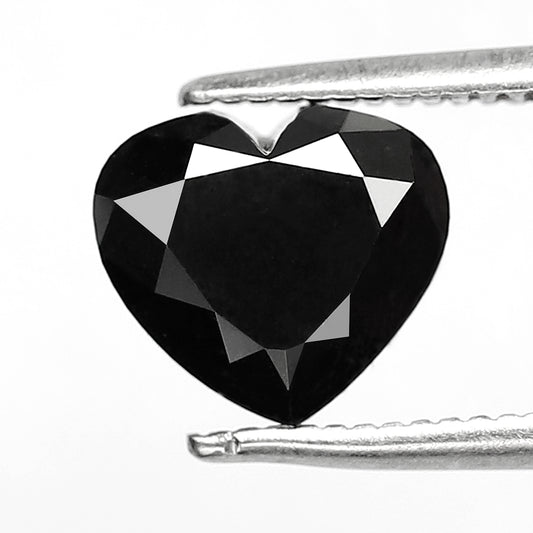 Heart Shape Natural Treated Black Diamond 1.98 CT, 7.10 x 7.90 MM Loose Conflict Free Diamond for Proposal Ring
