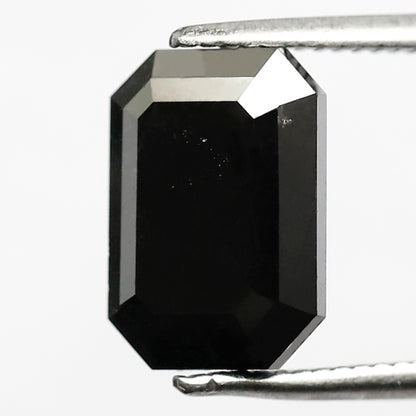 3.54 CT 10 MM Emerald Shape | Black Emerald Cut Diamond | Wedding Ring | Engagement Ring