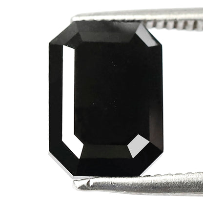 3.54 CT 10 MM Emerald Shape | Black Emerald Cut Diamond | Wedding Ring | Engagement Ring