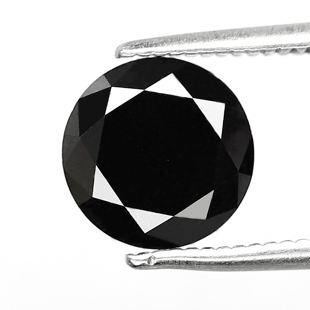 1.96 CT Round Brilliant Cut Loose Black Diamond, Natural Treated Earth Mined Diamond for Anniversary Ring