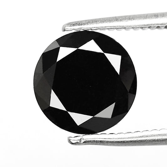 1.96 CT Round Brilliant Cut Loose Black Diamond, Natural Treated Earth Mined Diamond for Anniversary Ring