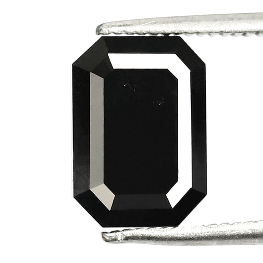 3.54 CT 10 MM Emerald Shape | Black Emerald Cut Diamond | Wedding Ring | Engagement Ring