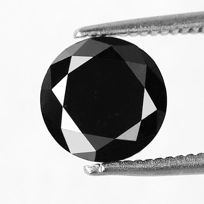1.96 CT Round Brilliant Cut Loose Black Diamond, Natural Treated Earth Mined Diamond for Anniversary Ring
