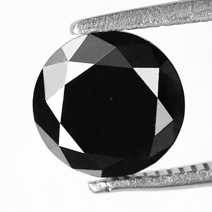 1.96 CT Round Brilliant Cut Loose Black Diamond, Natural Treated Earth Mined Diamond for Anniversary Ring