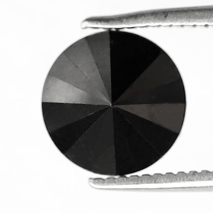 1.96 CT Round Brilliant Cut Loose Black Diamond, Natural Treated Earth Mined Diamond for Anniversary Ring
