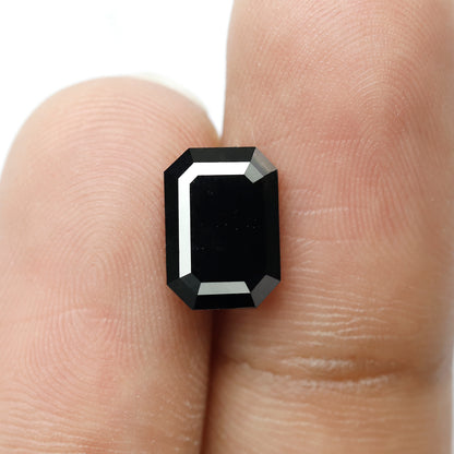 3.54 CT 10 MM Emerald Shape | Black Emerald Cut Diamond | Wedding Ring | Engagement Ring