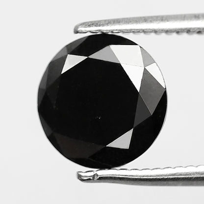 1.96 CT Round Brilliant Cut Loose Black Diamond, Natural Treated Earth Mined Diamond for Anniversary Ring