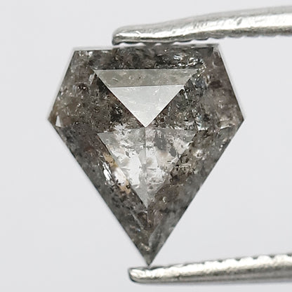 Pentagon 1.61 Ct Natural Gray Black Salt & Pepper Loose Diamond | 8.3 mm Earth Mined Diamond