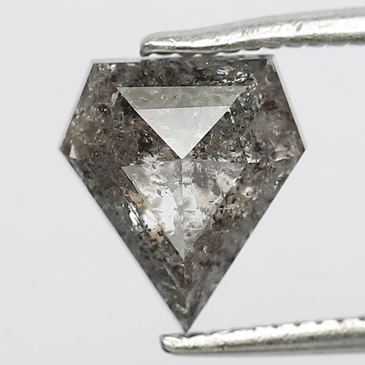 Pentagon 1.61 Ct Natural Gray Black Salt & Pepper Loose Diamond | 8.3 mm Earth Mined Diamond