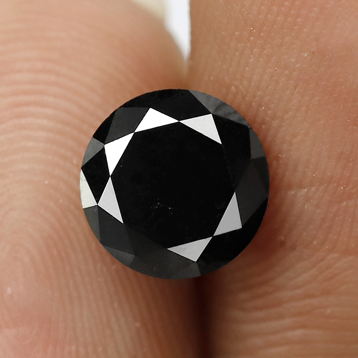 1.96 CT Round Brilliant Cut Loose Black Diamond, Natural Treated Earth Mined Diamond for Anniversary Ring