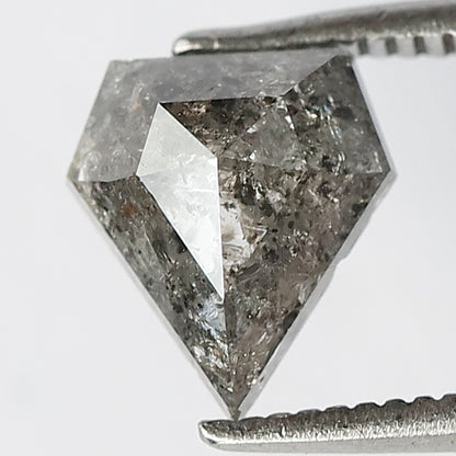 Pentagon 1.61 Ct Natural Gray Black Salt & Pepper Loose Diamond | 8.3 mm Earth Mined Diamond
