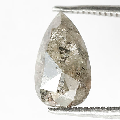 1.43 CT Pear Shape Salt and Pepper Diamond, Natural Gray Black Earth Mined Conflict Free Diamond For Wedding Ring