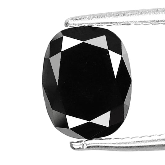 Natural Treated Black Oval Cut Diamond 1.59 CT, Loose Ethical Diamond for Engagement & Anniversary Jewelry