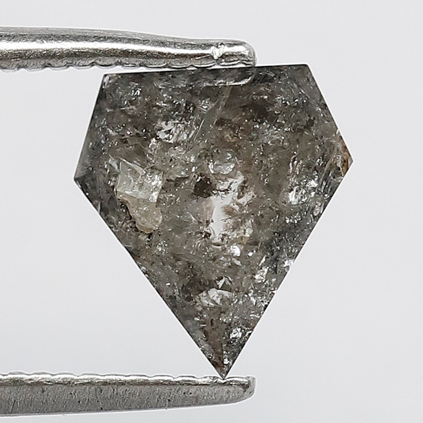 Pentagon 1.61 Ct Natural Gray Black Salt & Pepper Loose Diamond | 8.3 mm Earth Mined Diamond
