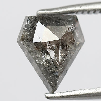 Pentagon 1.61 Ct Natural Gray Black Salt & Pepper Loose Diamond | 8.3 mm Earth Mined Diamond