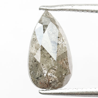 1.43 CT Pear Shape Salt and Pepper Diamond, Natural Gray Black Earth Mined Conflict Free Diamond For Wedding Ring