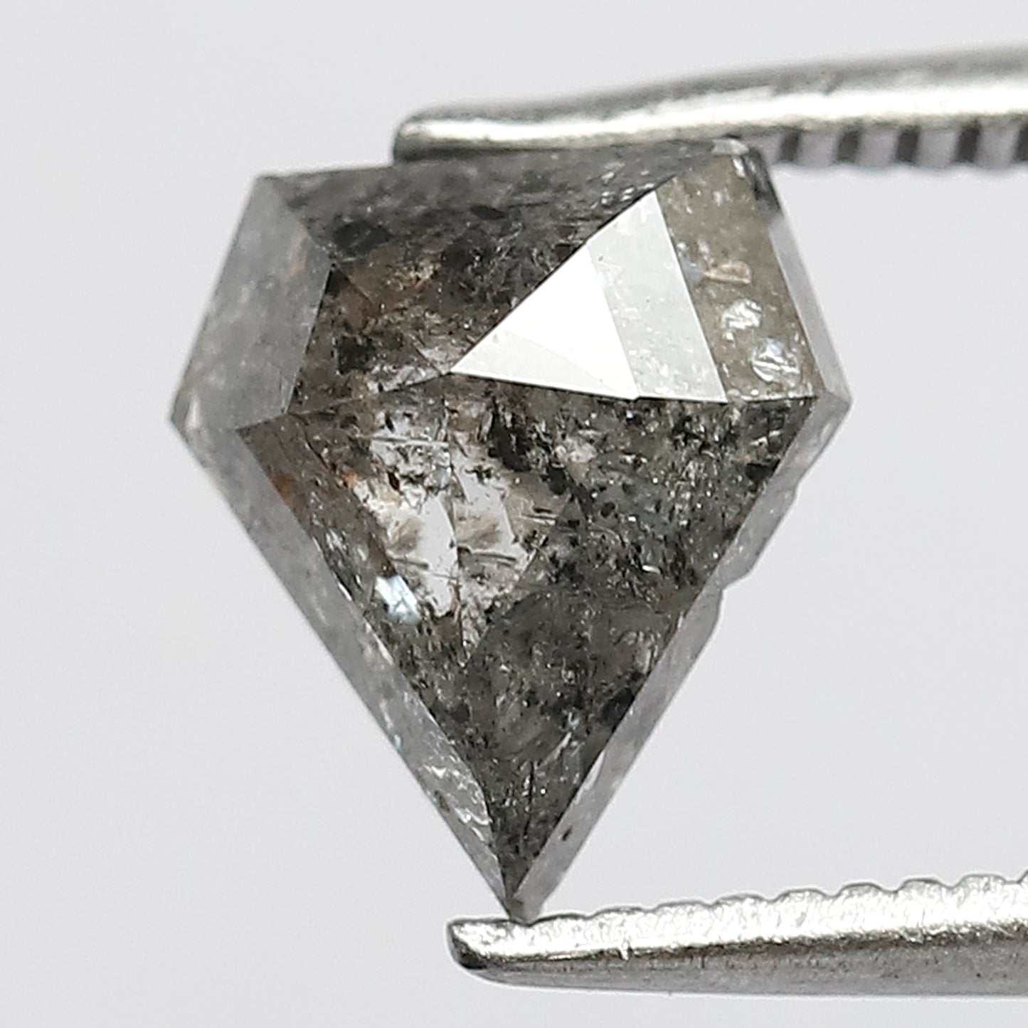 Pentagon 1.61 Ct Natural Gray Black Salt & Pepper Loose Diamond | 8.3 mm Earth Mined Diamond
