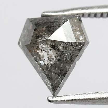 Pentagon 1.61 Ct Natural Gray Black Salt & Pepper Loose Diamond | 8.3 mm Earth Mined Diamond