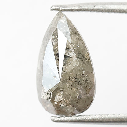 1.43 CT Pear Shape Salt and Pepper Diamond, Natural Gray Black Earth Mined Conflict Free Diamond For Wedding Ring